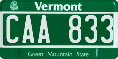 VT license plate CAA833