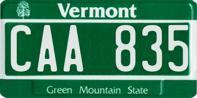 VT license plate CAA835