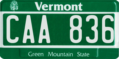 VT license plate CAA836