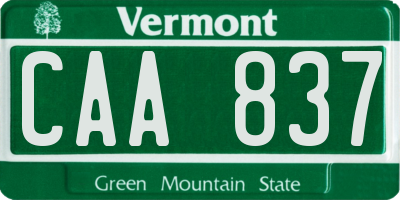 VT license plate CAA837