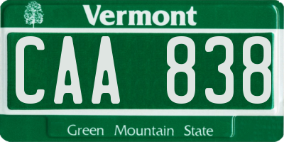 VT license plate CAA838