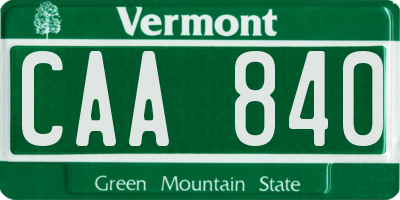 VT license plate CAA840