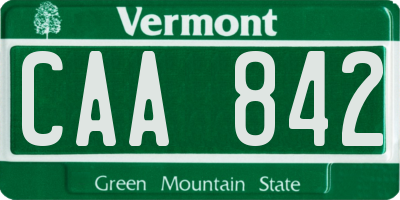 VT license plate CAA842