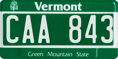 VT license plate CAA843