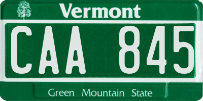 VT license plate CAA845