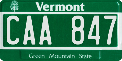 VT license plate CAA847