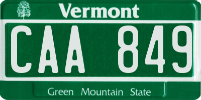 VT license plate CAA849
