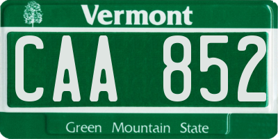 VT license plate CAA852