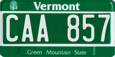 VT license plate CAA857