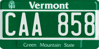 VT license plate CAA858