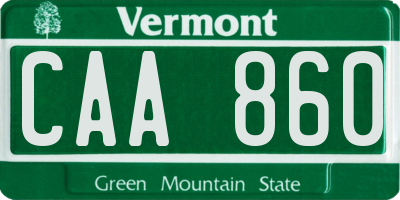 VT license plate CAA860