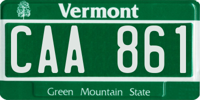 VT license plate CAA861