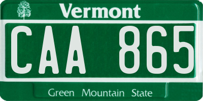 VT license plate CAA865