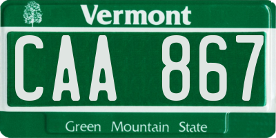 VT license plate CAA867
