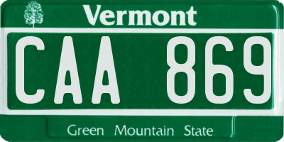 VT license plate CAA869