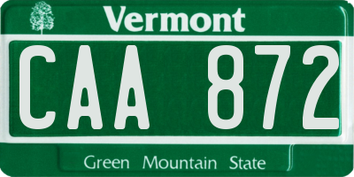 VT license plate CAA872