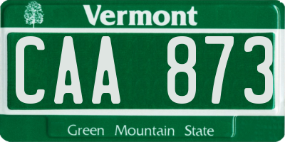 VT license plate CAA873