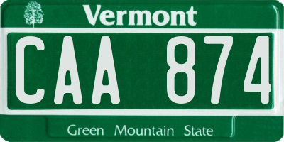 VT license plate CAA874