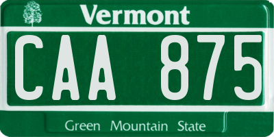 VT license plate CAA875