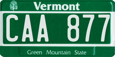 VT license plate CAA877