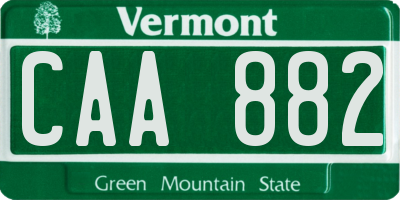 VT license plate CAA882