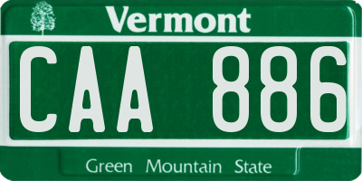 VT license plate CAA886