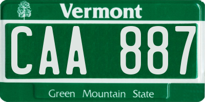 VT license plate CAA887