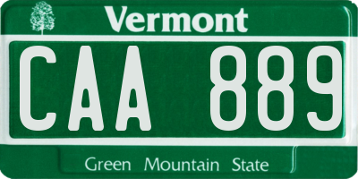 VT license plate CAA889