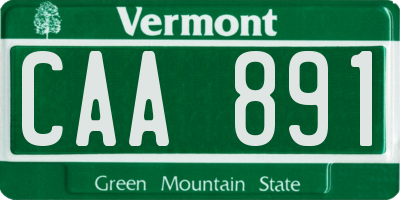 VT license plate CAA891