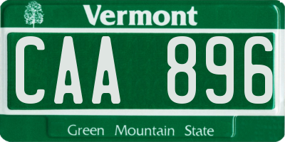 VT license plate CAA896