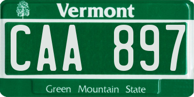VT license plate CAA897