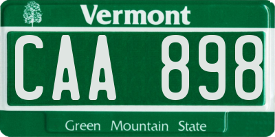 VT license plate CAA898