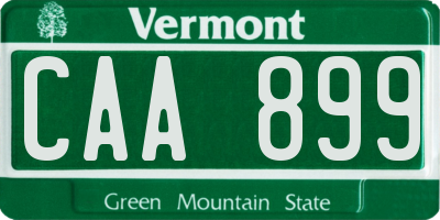 VT license plate CAA899
