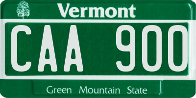 VT license plate CAA900