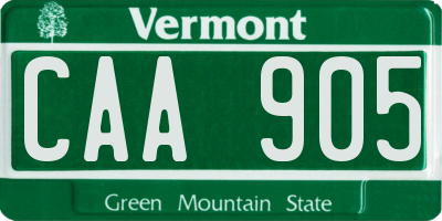 VT license plate CAA905