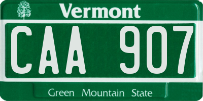 VT license plate CAA907