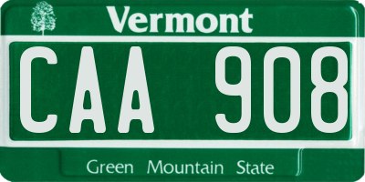 VT license plate CAA908