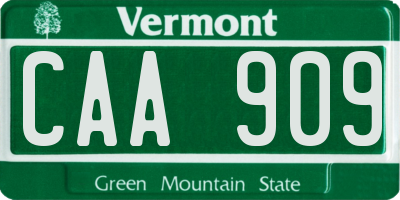 VT license plate CAA909