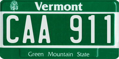 VT license plate CAA911