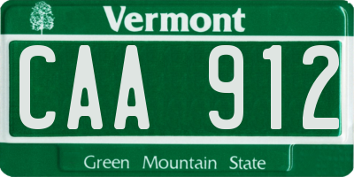 VT license plate CAA912