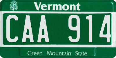 VT license plate CAA914