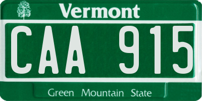 VT license plate CAA915