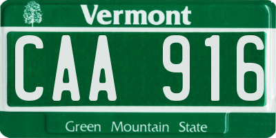 VT license plate CAA916
