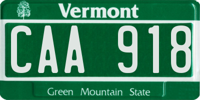 VT license plate CAA918