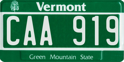VT license plate CAA919