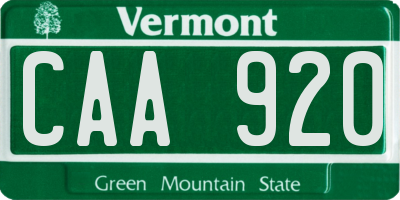 VT license plate CAA920