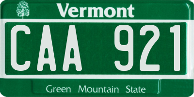 VT license plate CAA921