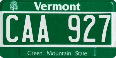 VT license plate CAA927