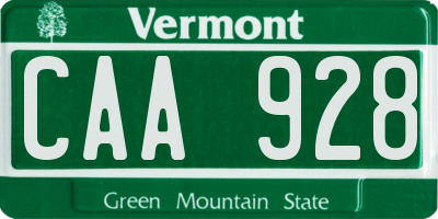 VT license plate CAA928