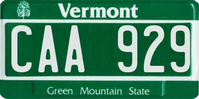 VT license plate CAA929